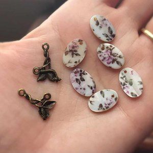 Floral Themed Bead Embellishment Lot Haul Bundle!!